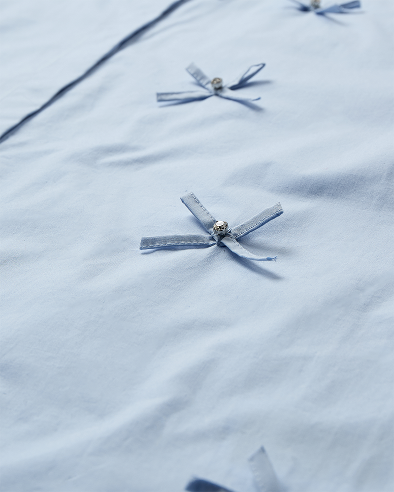 CMVATAN - SHIRT WITH BOWS IN BLUE