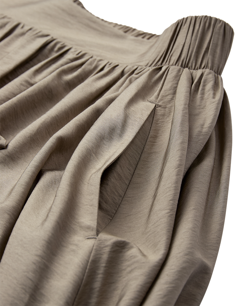 CMSARINA - Ballonrok met genaaide bogen in beige