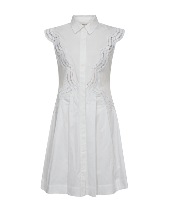 Cmshirley-Shirt-jurk met geknipte kant in het wit in het wit