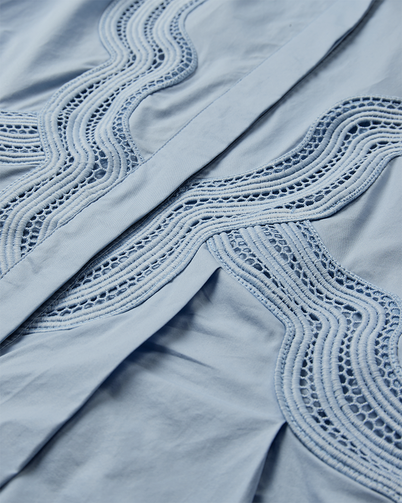 Cmshirley-Shirt-jurk met knip-en-sew kant in blauw