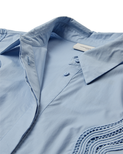 Cmshirley-Shirt-jurk met knip-en-sew kant in blauw