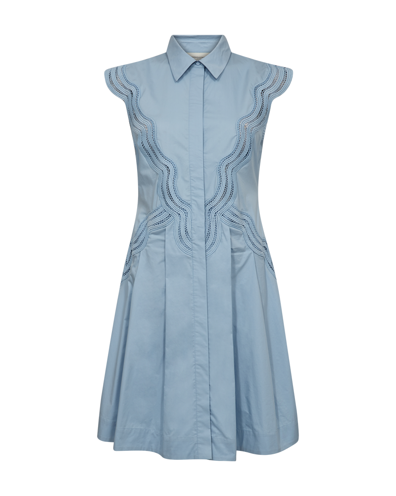 Cmshirley-Shirt-jurk met knip-en-sew kant in blauw