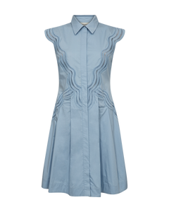 Cmshirley-Shirt-jurk met knip-en-sew kant in blauw