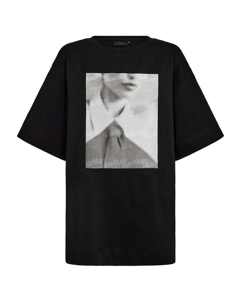 CMMUSE - T-SHIRT WITH PRINT IN BLACK