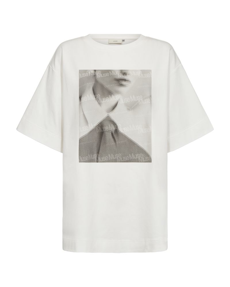 CMMUSE - T-SHIRT WITH PRINT IN OFF-WHITE