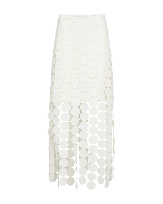 CMTHEA - SKIRT WITH FRINGE EFFECT IN WHITE