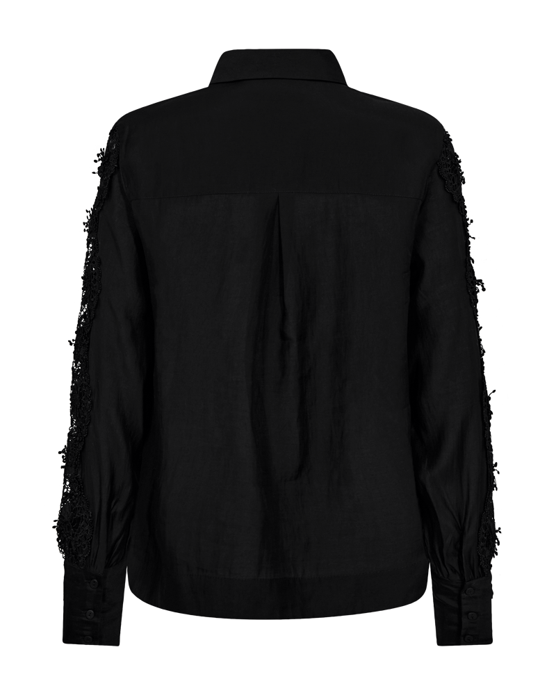 CMMOLLY - SHIRT WITH LACE IN BLACK