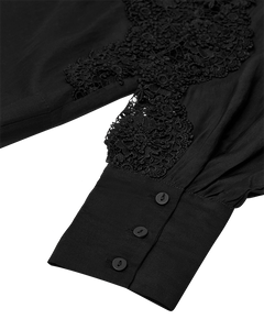 CMMOLLY - SHIRT WITH LACE IN BLACK