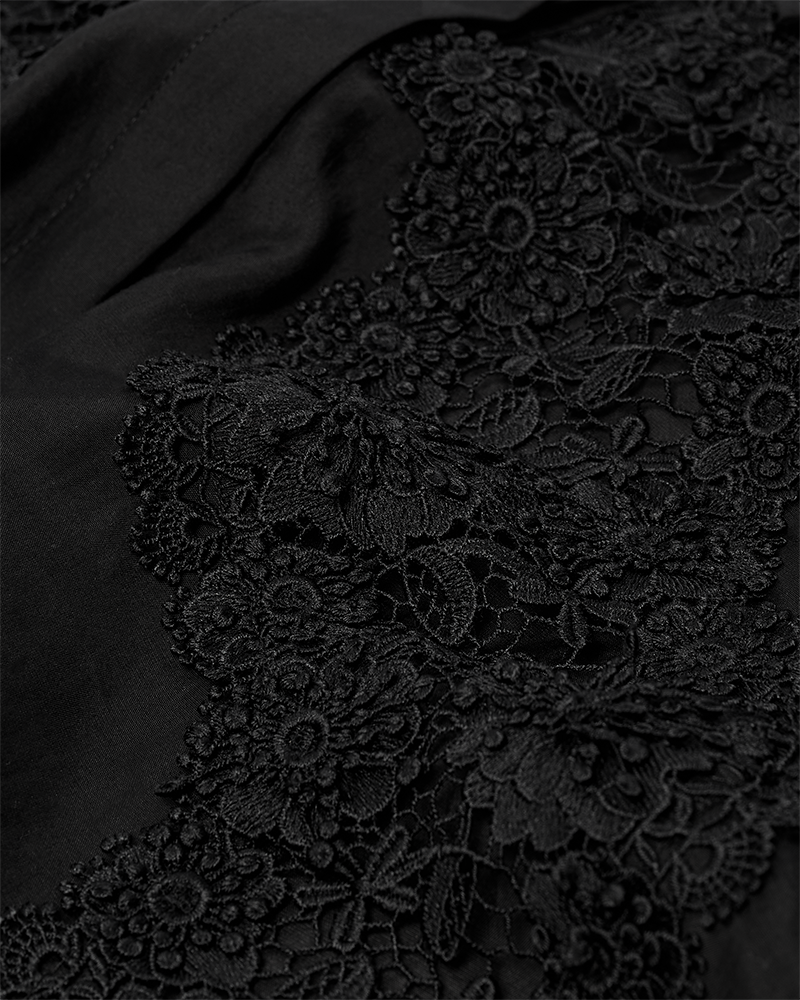 CMMOLLY - SHIRT WITH LACE IN BLACK