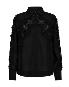 CMMOLLY - SHIRT WITH LACE IN BLACK