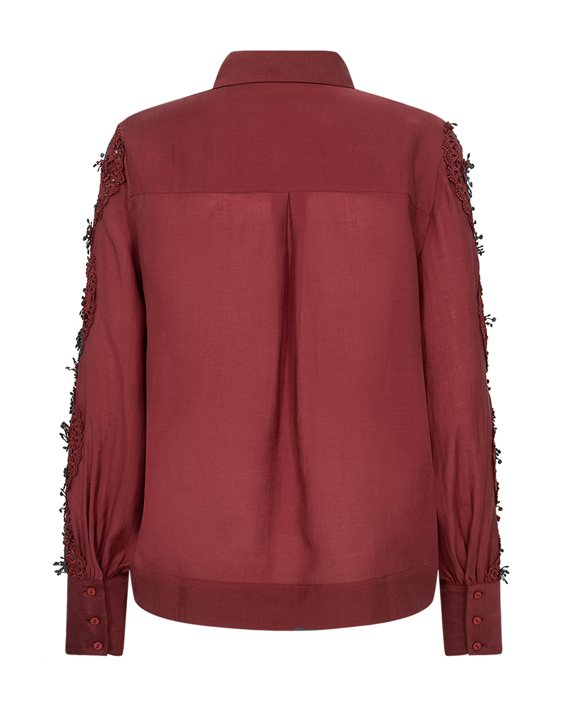 CMMOLLY - SHIRT WITH LACE IN RED