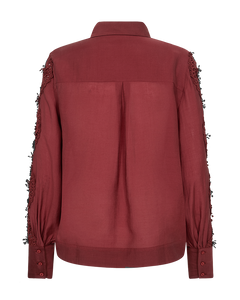 CMMOLLY - SHIRT WITH LACE IN RED
