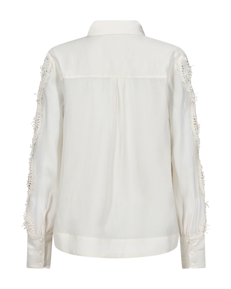 CMMOLLY - SHIRT WITH LACE IN OFF-WHITE