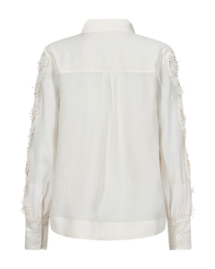 CMMOLLY - SHIRT WITH LACE IN OFF-WHITE
