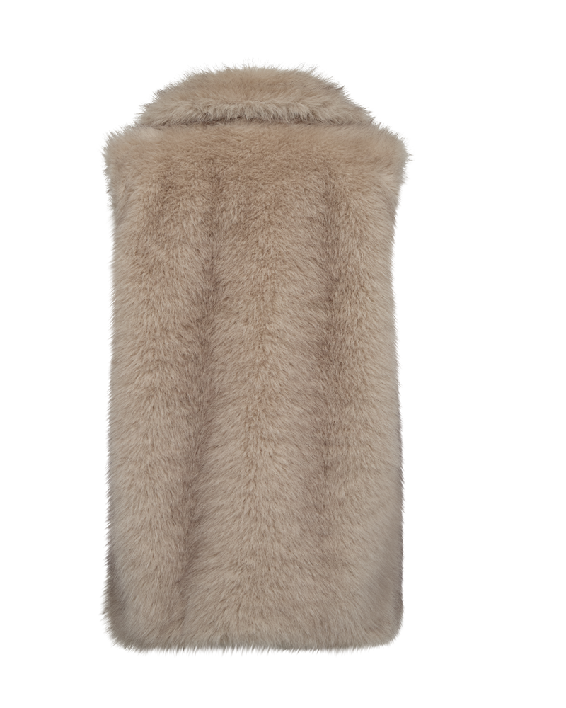 Cmplushy - faux bont vest in beige