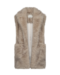 Cmplushy - faux bont vest in beige