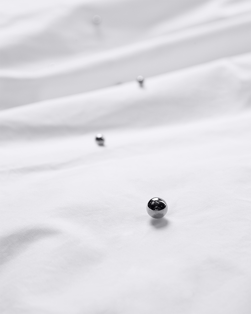 Cmshirley - Ballonrok met kralen in het wit