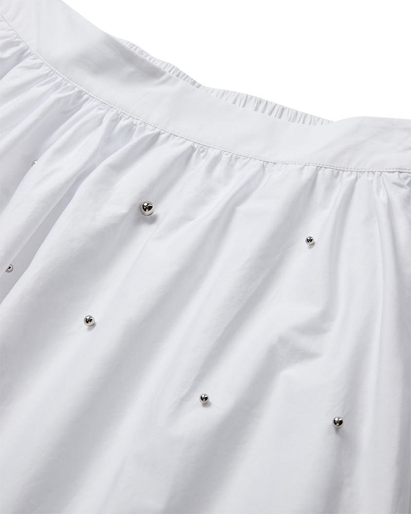 Cmshirley - Ballonrok met kralen in het wit