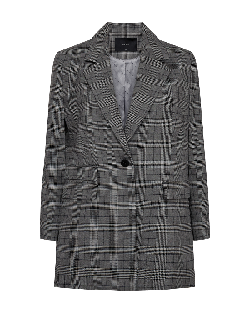 CMTailor - Blazer gecontroleerd in zwart en blauw