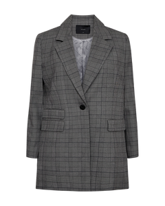 CMTailor - Blazer gecontroleerd in zwart en blauw