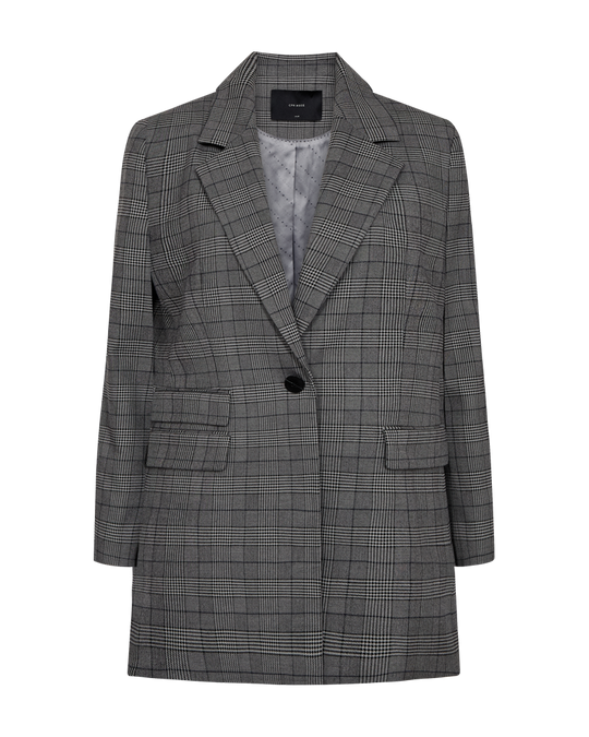 CMTAILOR - CHECKED BLAZER IN BLACK AND BLUE