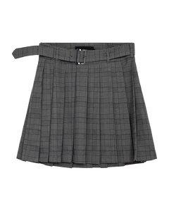CMTailor - Gecontroleerde rok met plooien in zwart en blauw