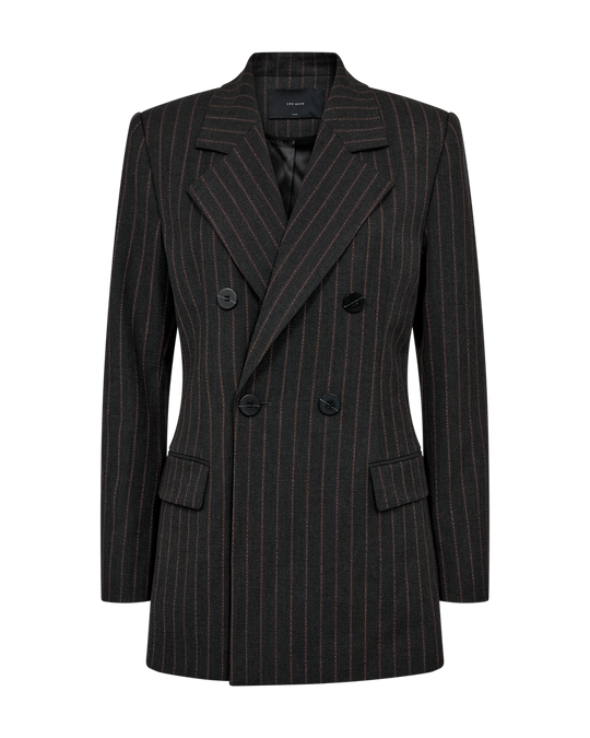 CMTAILOR - DOUBLE-BREASTED BLAZER IN BLACK AND RED