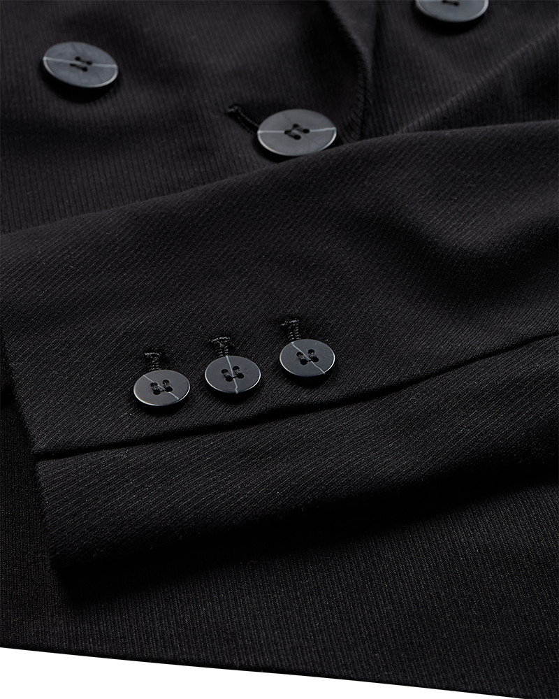 CMTAILOR - DOUBLE BREASTED SHORT BLAZER IN BLACK