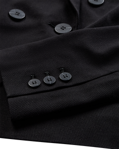 CMTAILOR - DOUBLE BREASTED SHORT BLAZER IN BLACK