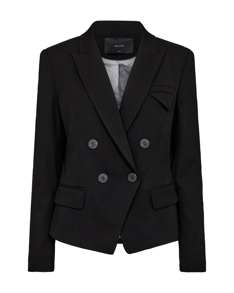 CMTAILOR - DOUBLE BREASTED SHORT BLAZER IN BLACK