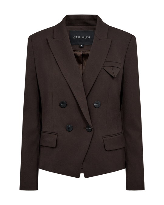 CMTAILOR – DOUBLE-BREASTED BLAZER IN BROWN
