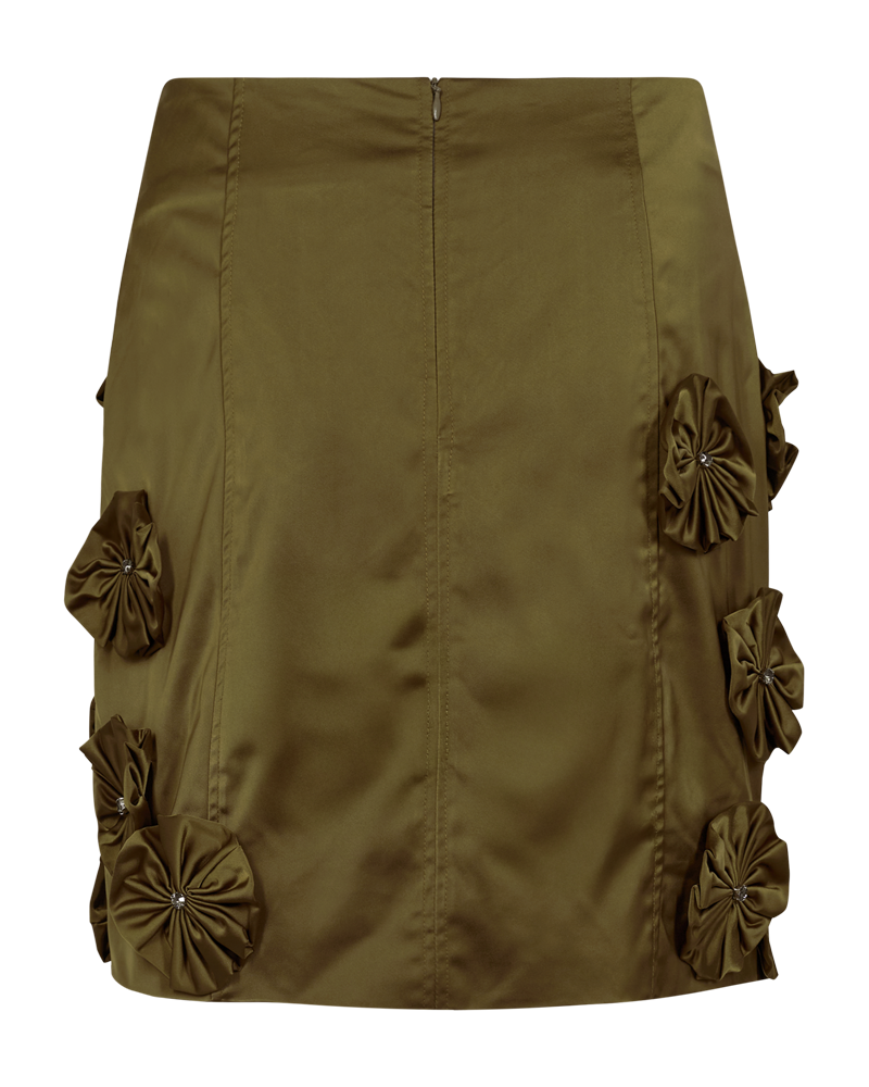 Cmtino - Rok met bloemendecoraties in Khaki Green