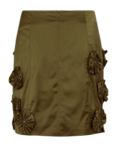 Cmtino - Rok met bloemendecoraties in Khaki Green