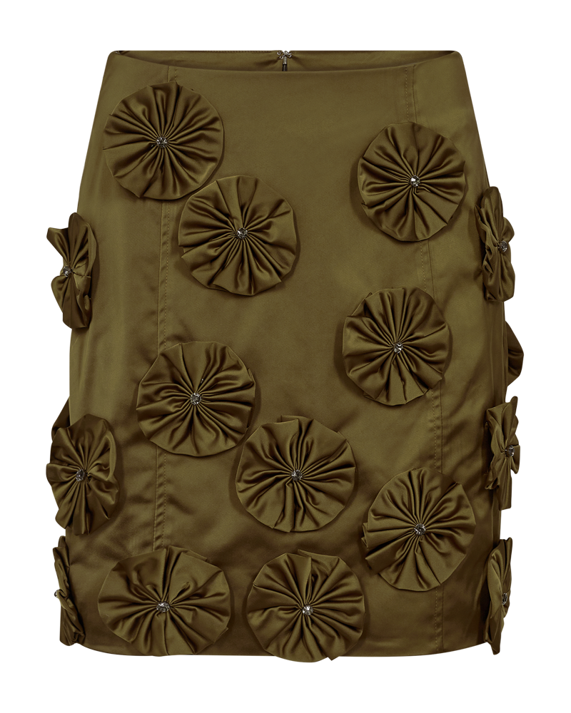 Cmtino - Rok met bloemendecoraties in Khaki Green