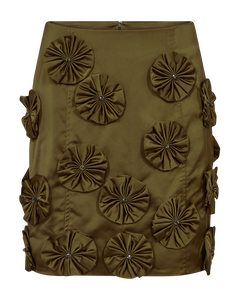 Cmtino - Rok met bloemendecoraties in Khaki Green