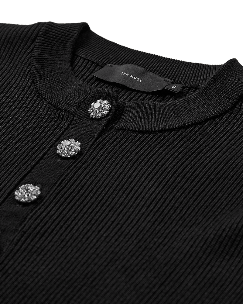 Cmvera - pullover met knoppen in het zwart