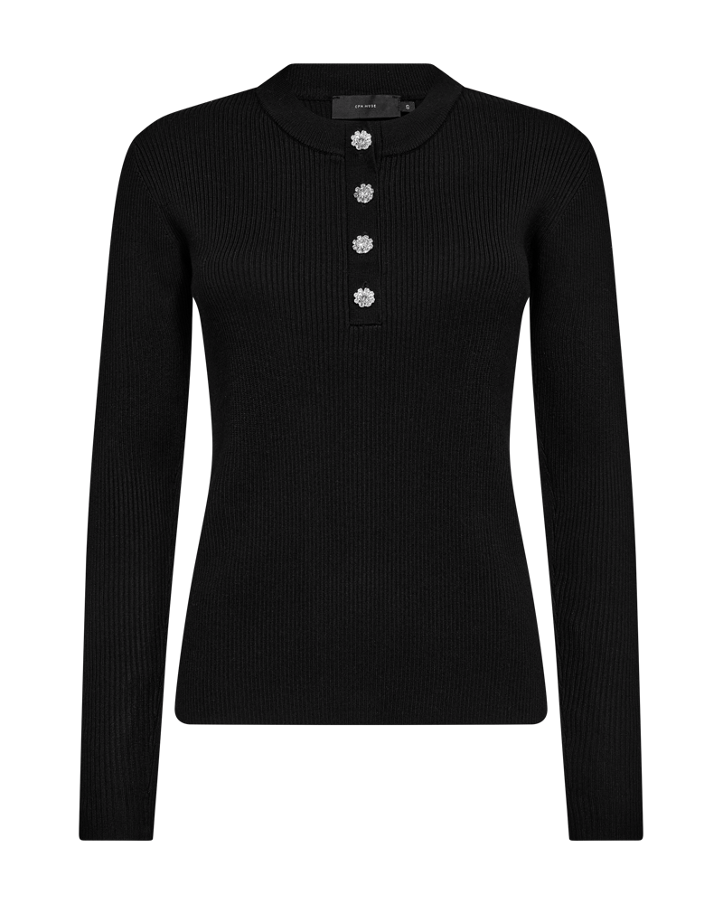 Cmvera - pullover met knoppen in het zwart