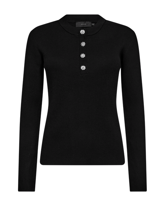 Cmvera - pullover met knoppen in het zwart