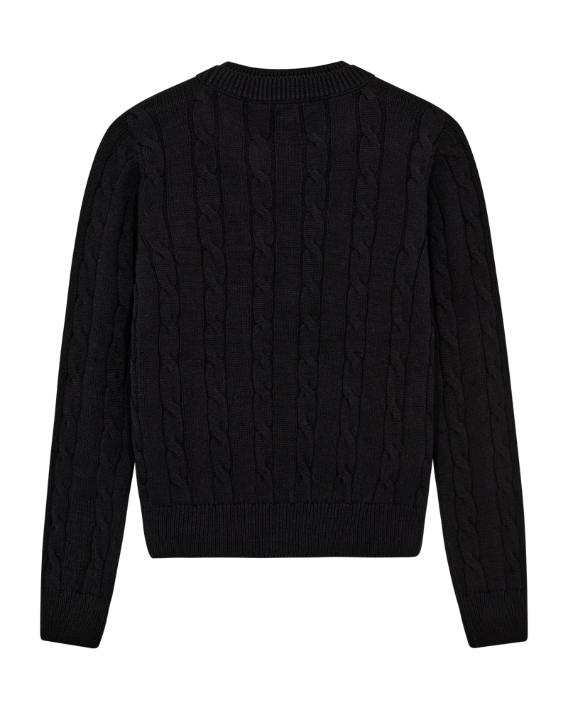 CMKOTOM - Cable Knit -pullover met geborduurd logo -detail in het zwart