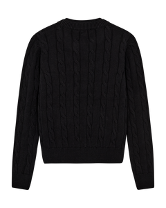 CMKOTOM - Cable Knit -pullover met geborduurd logo -detail in het zwart