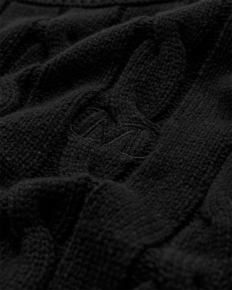CMKOTOM - Cable Knit -pullover met geborduurd logo -detail in het zwart