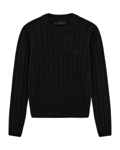 CMKOTOM - Cable Knit -pullover met geborduurd logo -detail in het zwart