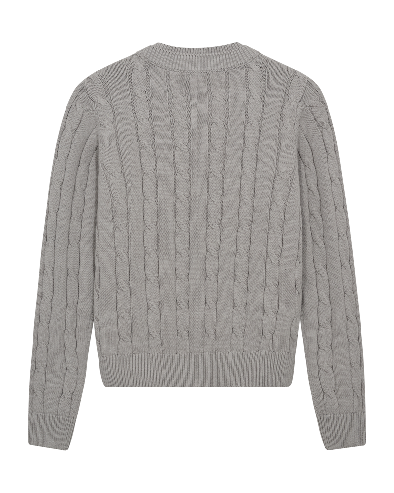 CMKOTOM - Cable Knit -pullover met geborduurd logo -detail in grijs
