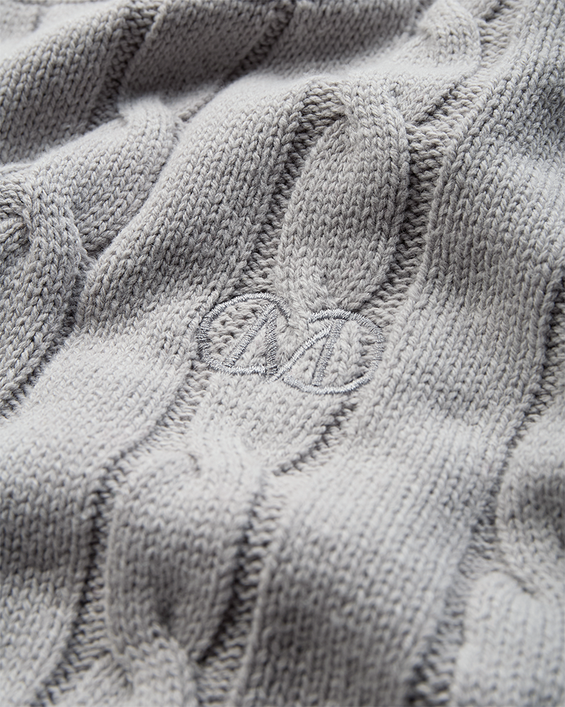 CMKOTOM - Cable Knit -pullover met geborduurd logo -detail in grijs