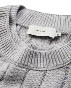 CMKOTOM - Cable Knit -pullover met geborduurd logo -detail in grijs