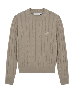 CMKOTOM - Cable Knit -pullover met geborduurd logo -detail in beige