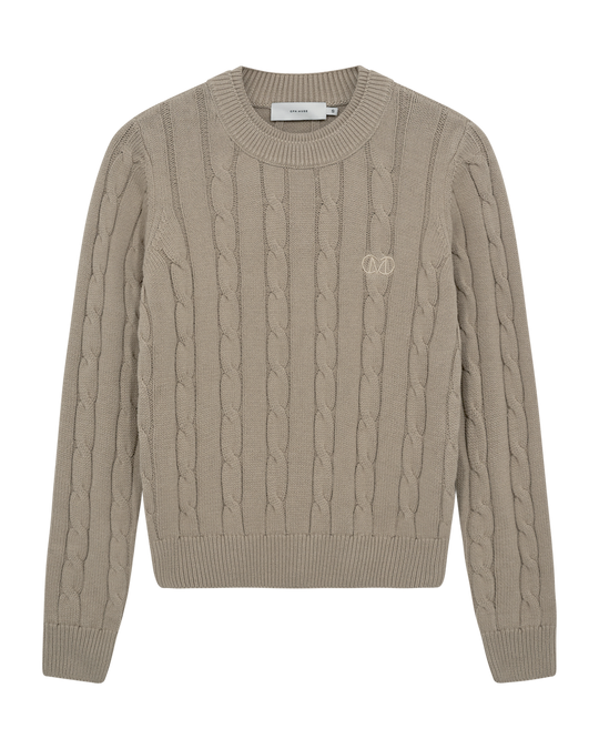 CMKOTOM - Cable Knit -pullover met geborduurd logo -detail in beige