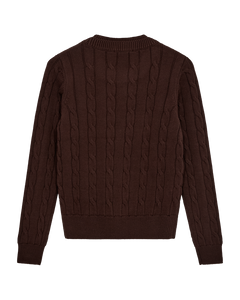 CMKOTOM - Cable Knit -pullover met geborduurd logo -detail in bruin