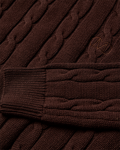 CMKOTOM - Cable Knit -pullover met geborduurd logo -detail in bruin