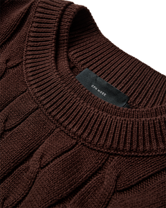 CMKOTOM - Cable Knit -pullover met geborduurd logo -detail in bruin